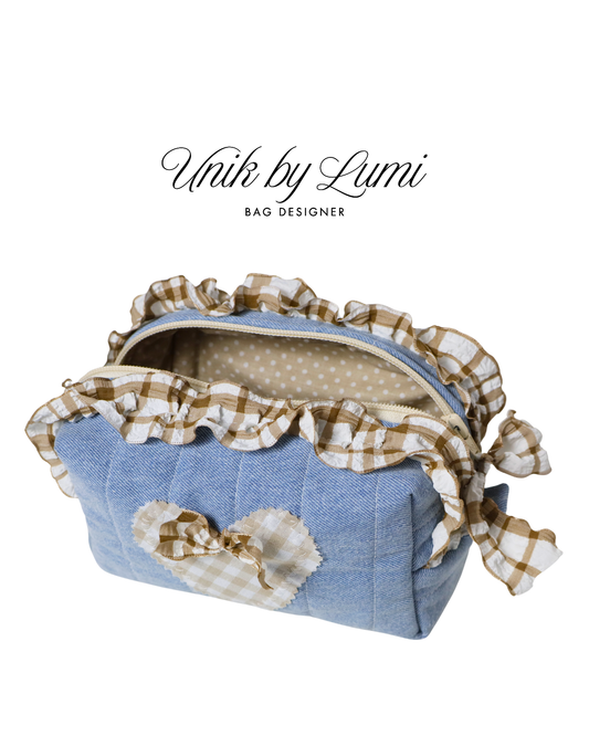 Beige Heart Pouch | Makeup Pouch