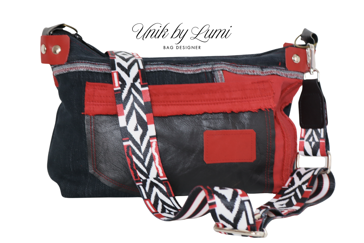 Bolsa a tiracolo vermelha leve | Exclusiva, feita à mão e sustentável