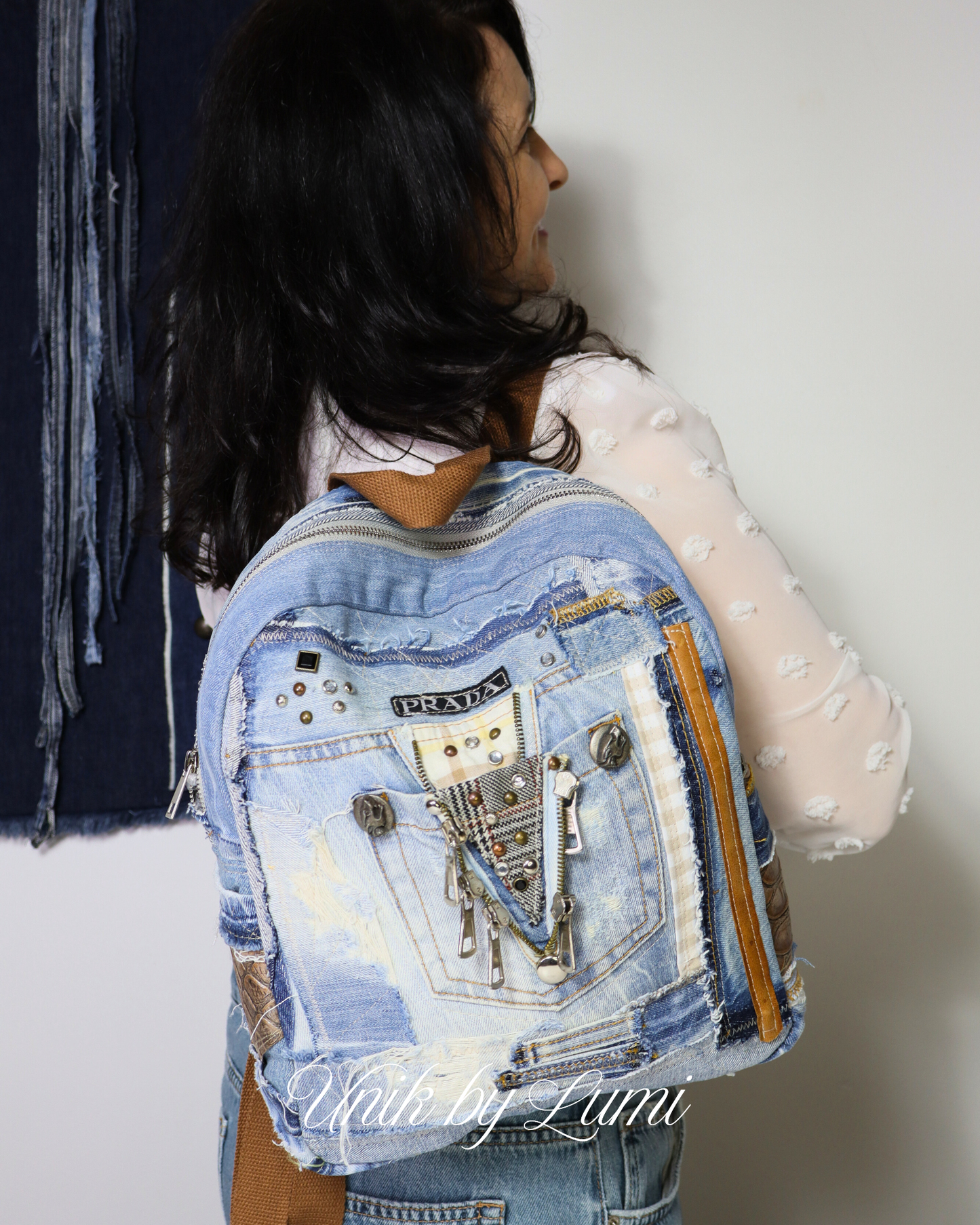 The PRADA Backpack | Sustainable Luxury High Quality Denim Backpacks | Recycled Jeans Rucksack