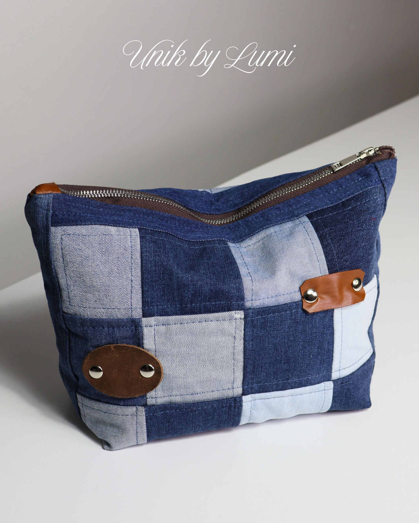 Handmade Denim Purse with Leather Accents | Sustainable Purse | High-Quality Recycled Jeans Bag