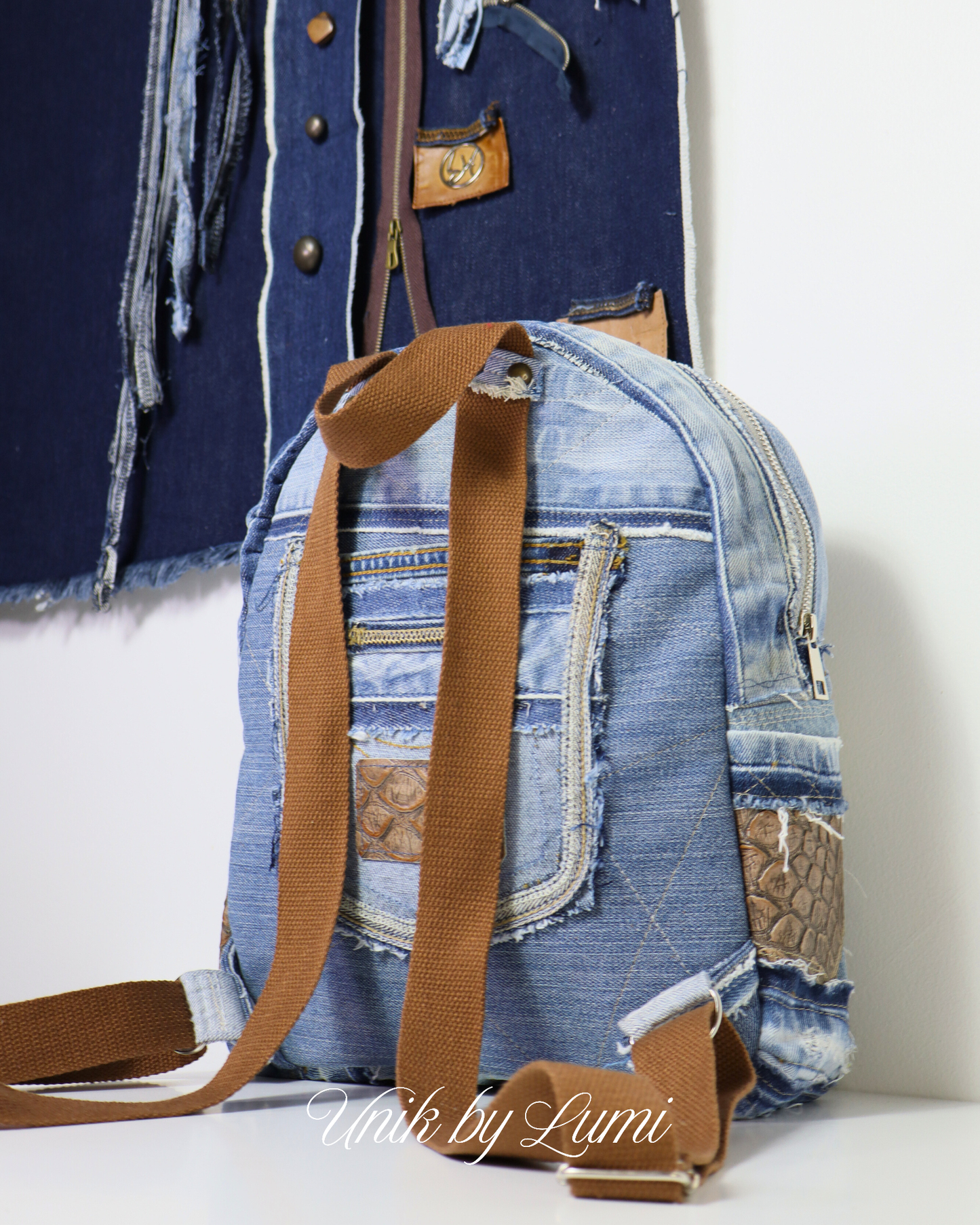 The PRADA Backpack | Sustainable Luxury High Quality Denim Backpacks | Recycled Jeans Rucksack
