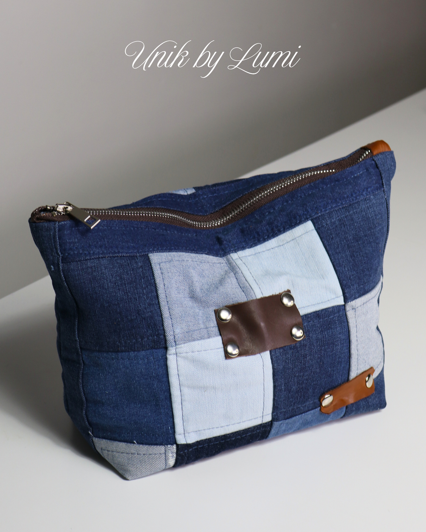 Handmade Denim Purse with Leather Accents | Sustainable Purse | High-Quality Recycled Jeans Bag