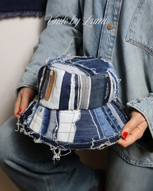 Handmade Unisex Denim Bucket Hat | Upcycled Denim | Sustainable Luxury | Zero Waste