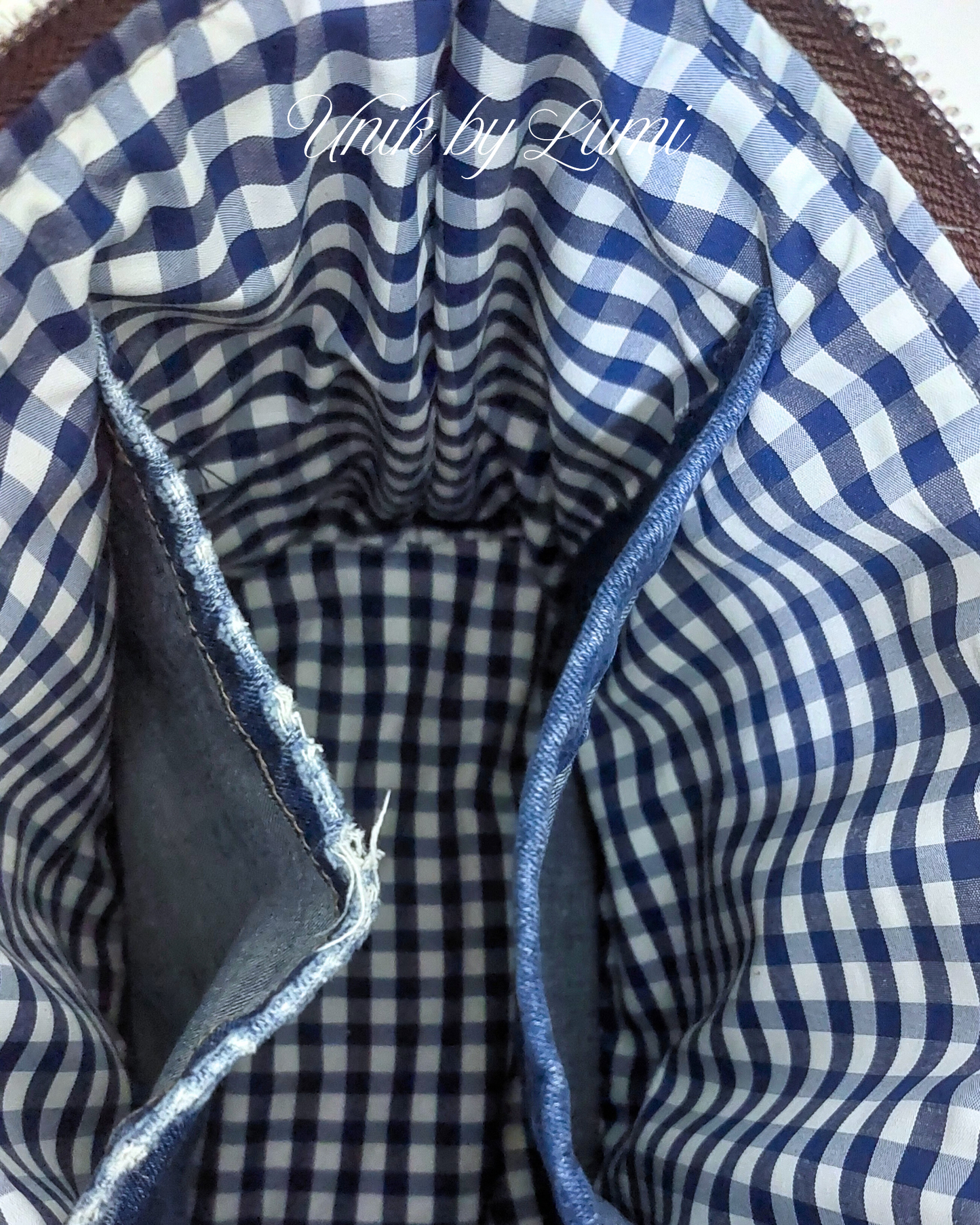 Handmade Denim Purse with Leather Accents | Sustainable Purse | High-Quality Recycled Jeans Bag