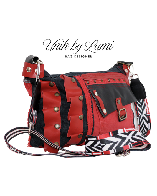 Red Lightweight Crossbody Bag | Unique, Handmade & Sustainable